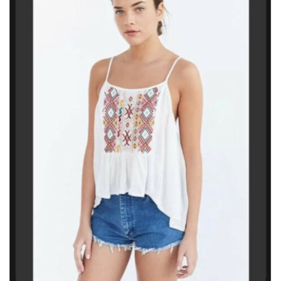 Urban Outfitters Tops - ECOTE URBAN OUTFITTERS EMBROIDERED CAMI TOP L Bohemian Festival Summer Flawless 